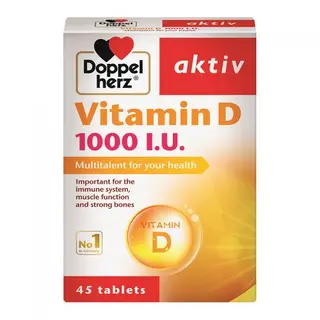 დოპელ ჰერც აქტივი ვიტ დ3 ტაბლეტი 1000სე #45 0 Doppel herz vit D-3 tab 1000IU #45