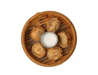 Жаренные манты с тыквой и мясом 