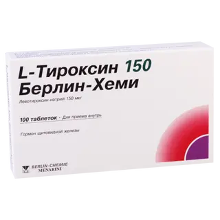 ლ-თიროქსინი ბერლინ-ჰემი ტაბლეტი 150მკგ #100 0 L-Thyroxin tab 150mkg Berlin-Chame #100