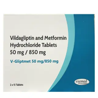 ვი-გლიპტმეტი ტაბლეტი 50მგ+850მგ #30 0 V-Gliptmet tab 50mg+850mg #30
