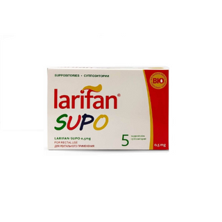 ლარიფანი სუპო სანთელი რექტალური 0.5მგ #5 0 Larifan supp rect 0.5mg #5