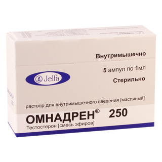 ომნადრენი ხსნარი საინექციო ზეთოვანი 250მგ/1მლ ამპულა #5 0 Omnadren Injection oily solution 250mg/1ml #5