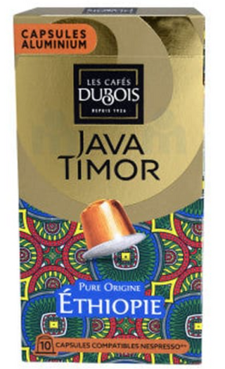 Les Cafés Dubois Capsules Café Java Timor Éthiopie – 10 unités