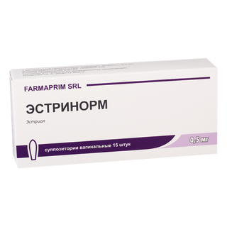 ესტრინორმი სანთელი ვაგინალური 0.5მგ #15 0 Estrinorm vaginal supp 0.5mg #15